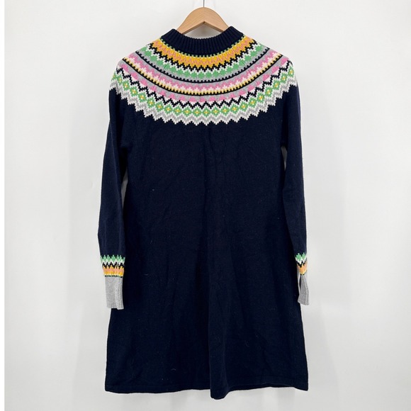 Boden Millie Fair Isle Wool Blend Knit Sweater Dress Blue US 10R Soft Alpaca - Picture 6 of 11
